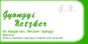 gyongyi metzker business card